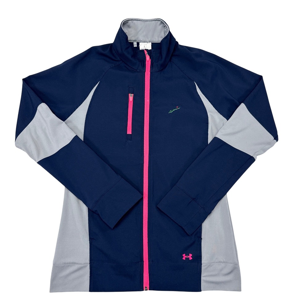 Fisher Island Golf Club Under Armour Jacket Womens Size Medium Blue Gray - Picture 1 of 8
